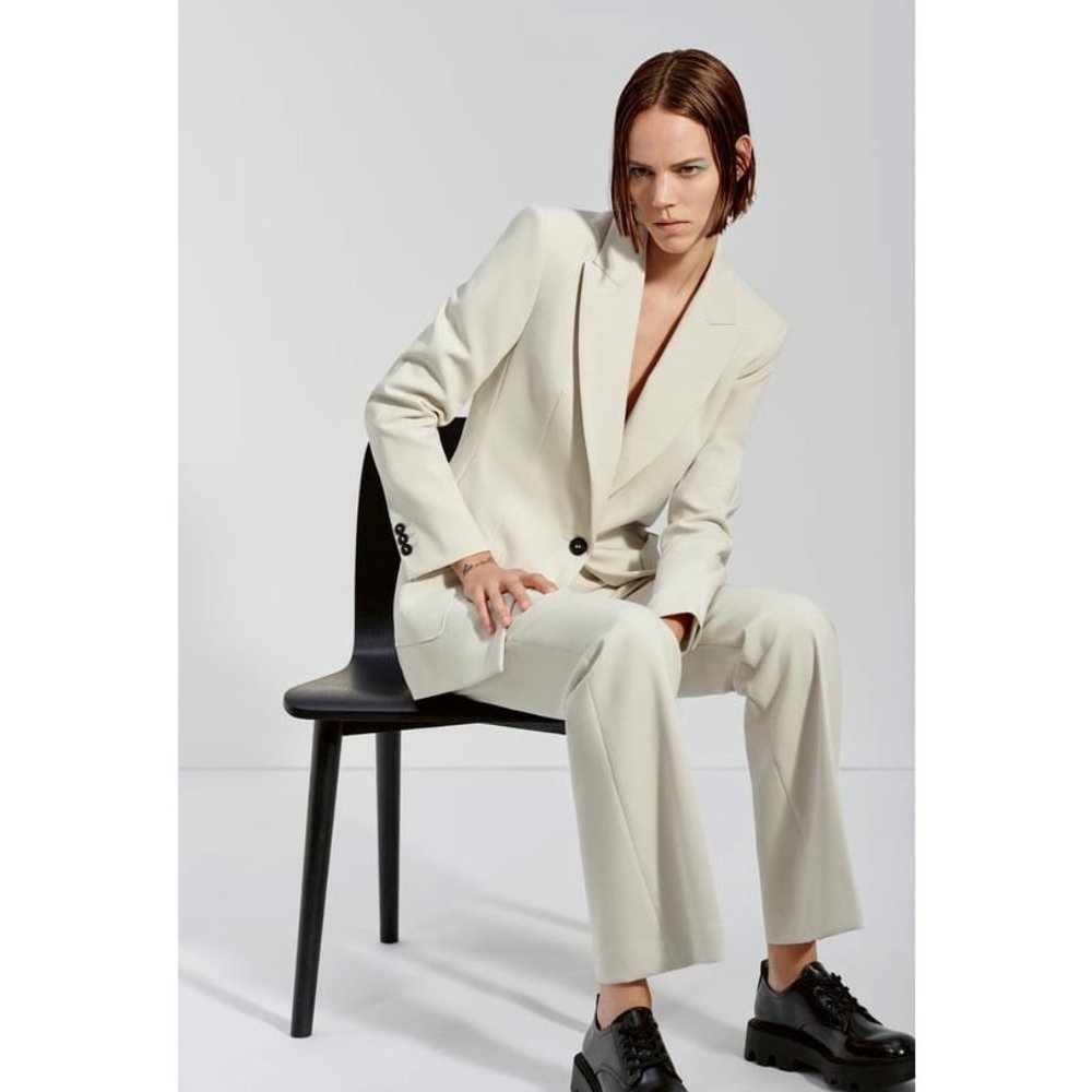 NWT Zara Flowy Pants Trousers Ecru SOLD OUT